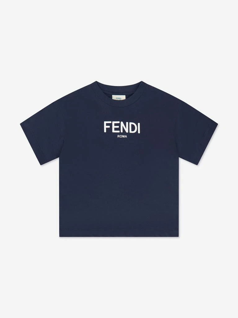 商品Fendi|Kids Logo T-Shirt in Navy,价格¥1582-¥1675,第2张图片详细描述