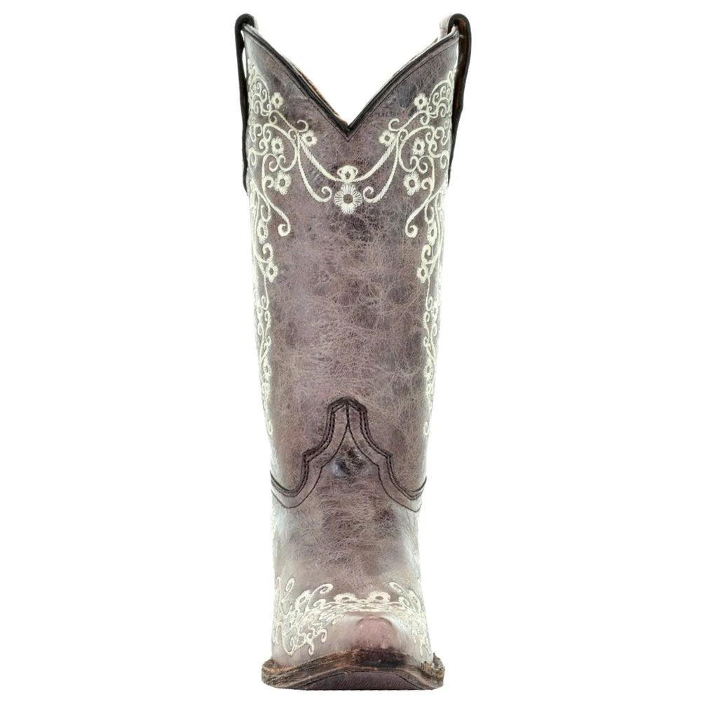 商品Corral Boots|Floral Tooled-Inlay Pointed Toe Cowboy Boots (Big Kid),价格¥941,第2张图片详细描述