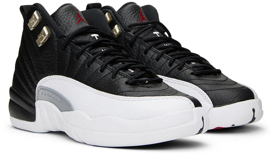 商品Jordan|Kids Black & White Air Jordan 12 Retro Big Kids Sneakers,价格¥981,第4张图片详细描述