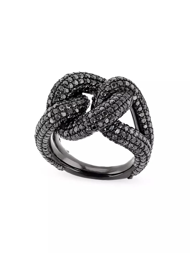商品Sheryl Lowe|Manier Love Knot Black Sterling Silver & 5.83 TCW Black Diamond Ring,价格¥44700,第3张图片详细描述