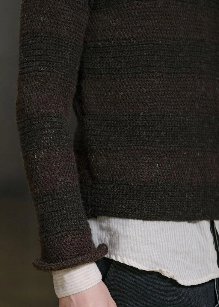 商品JOHN ALEXANDER SKELTON|John Alexander Skelton Brown Striped Crochet Sweater,价格¥5482,第2张图片详细描述