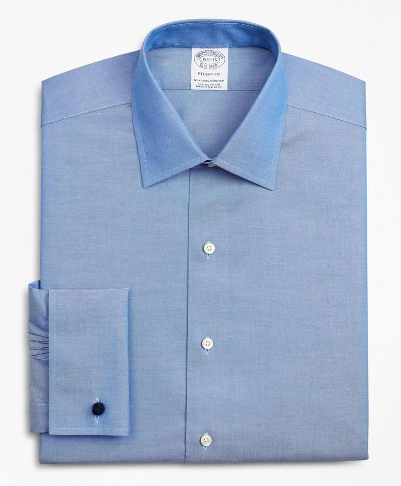 商品Brooks Brothers|Stretch Regent Regular-Fit  Dress Shirt, Non-Iron Pinpoint Ainsley Collar French Cuff Pinpoint,价格¥873,第4张图片详细描述