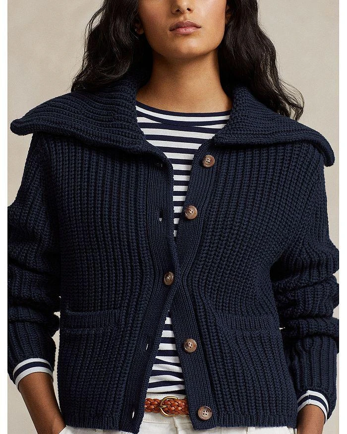 商品Ralph Lauren|Cotton Rib Knit Flap Collar Cardigan,价格¥1905,第5张图片详细描述