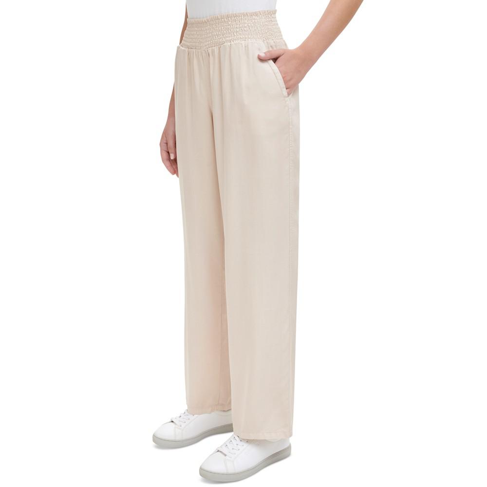 Women's Smocked-Waist Straight-Leg Pants商品第3张图片规格展示