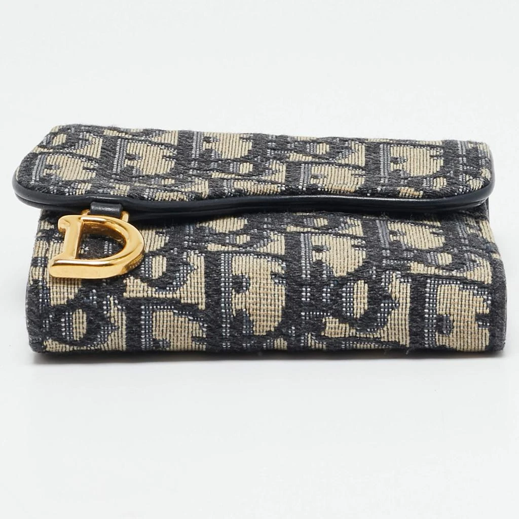 Dior Blue/Beige Oblique Canvas Saddle Lotus Wallet 商品