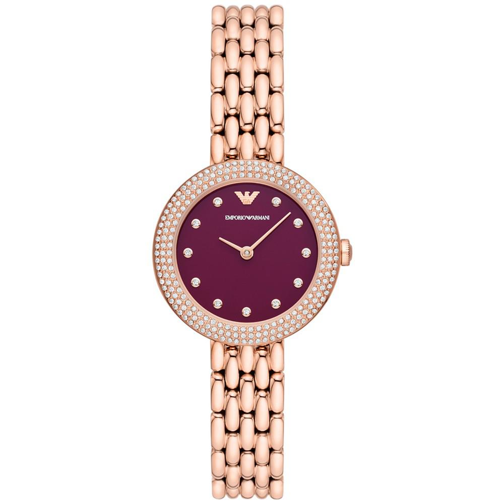 Women's Rose Gold-Tone Stainless Steel Bracelet Watch 30mm商品第1张图片规格展示