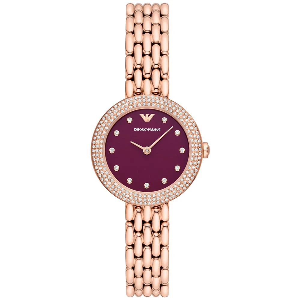 商品Emporio Armani|Women's Rose Gold-Tone Stainless Steel Bracelet Watch 30mm,价格¥2582,第1张图片