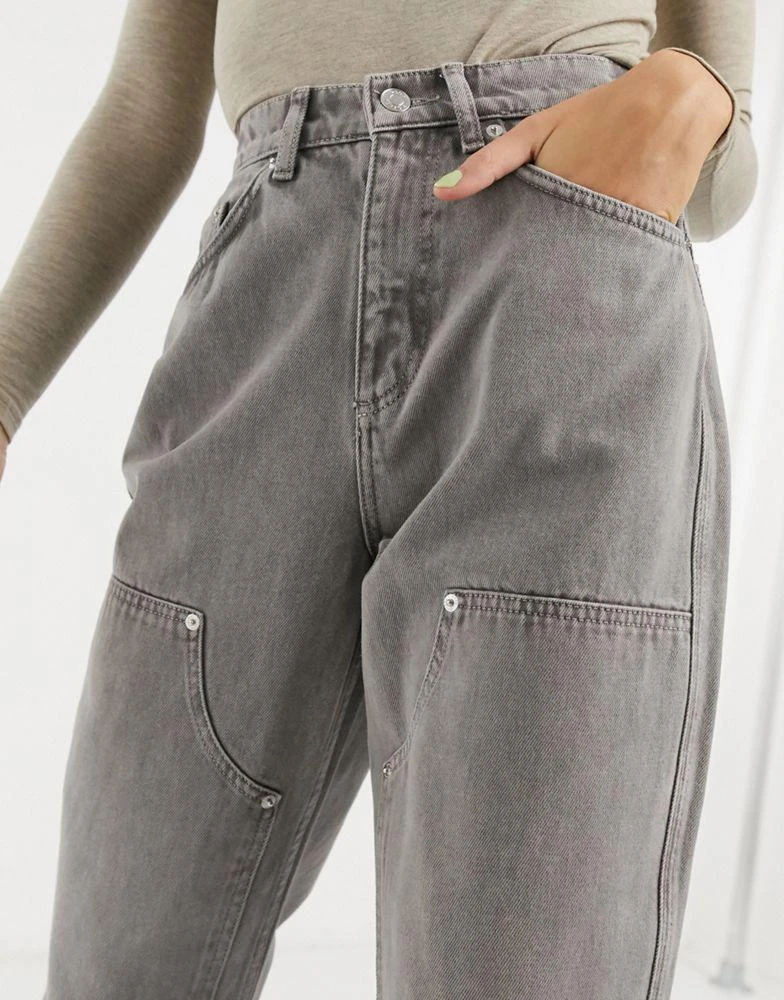商品ASOS|ASOS DESIGN high rise patched utility jeans in grape,价格¥163,第3张图片详细描述