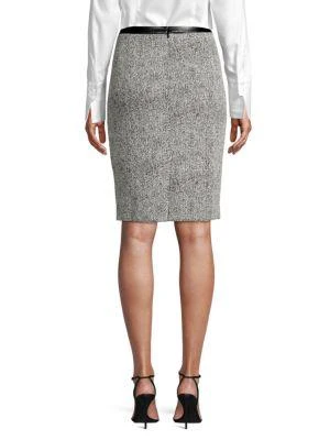 商品Karl Lagerfeld Paris|Faux Leather Trim Tweed Pencil Skirt,价格¥236,第2张图片详细描述