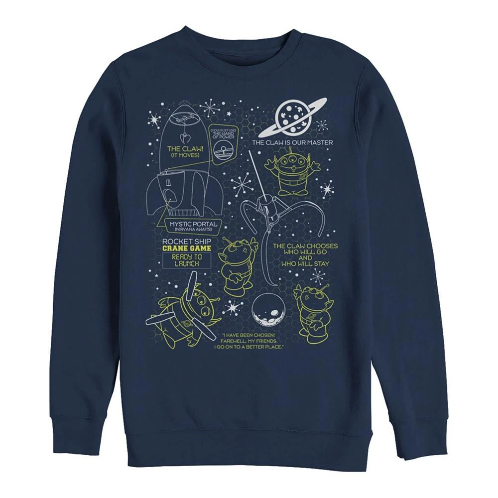 商品Disney|Disney Pixar Men's Toy Story Aliens Claw Master Map, Crewneck Fleece,价格¥339,第3张图片详细描述