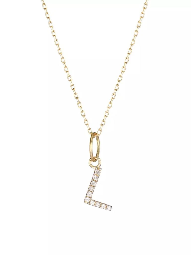 商品MATEO|14K Yellow Gold & Diamond Initial Pendant Necklace,价格¥4442,第1张图片