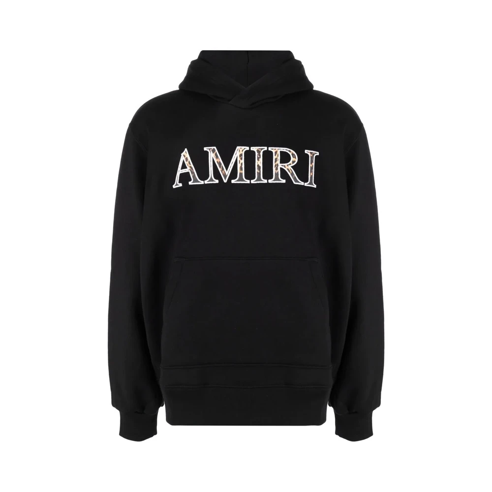 商品[国内直发] AMIRI|AMIRI 男士黑色豹纹刺绣连帽衫 MJLH006-001,价格¥5183,第1张图片