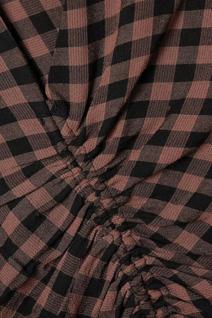 商品A.L.C.|Oryn asymmetric ruched checked crepe top,价格¥1330,第2张图片详细描述