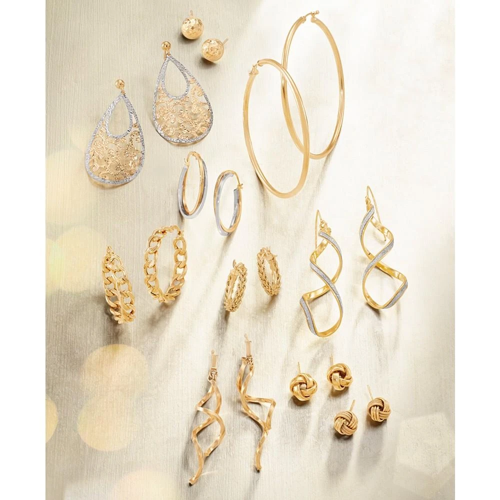 商品Italian Gold|Filigree Drop Earrings in 14k Gold & 14k White Gold,价格¥4015,第3张图片详细描述