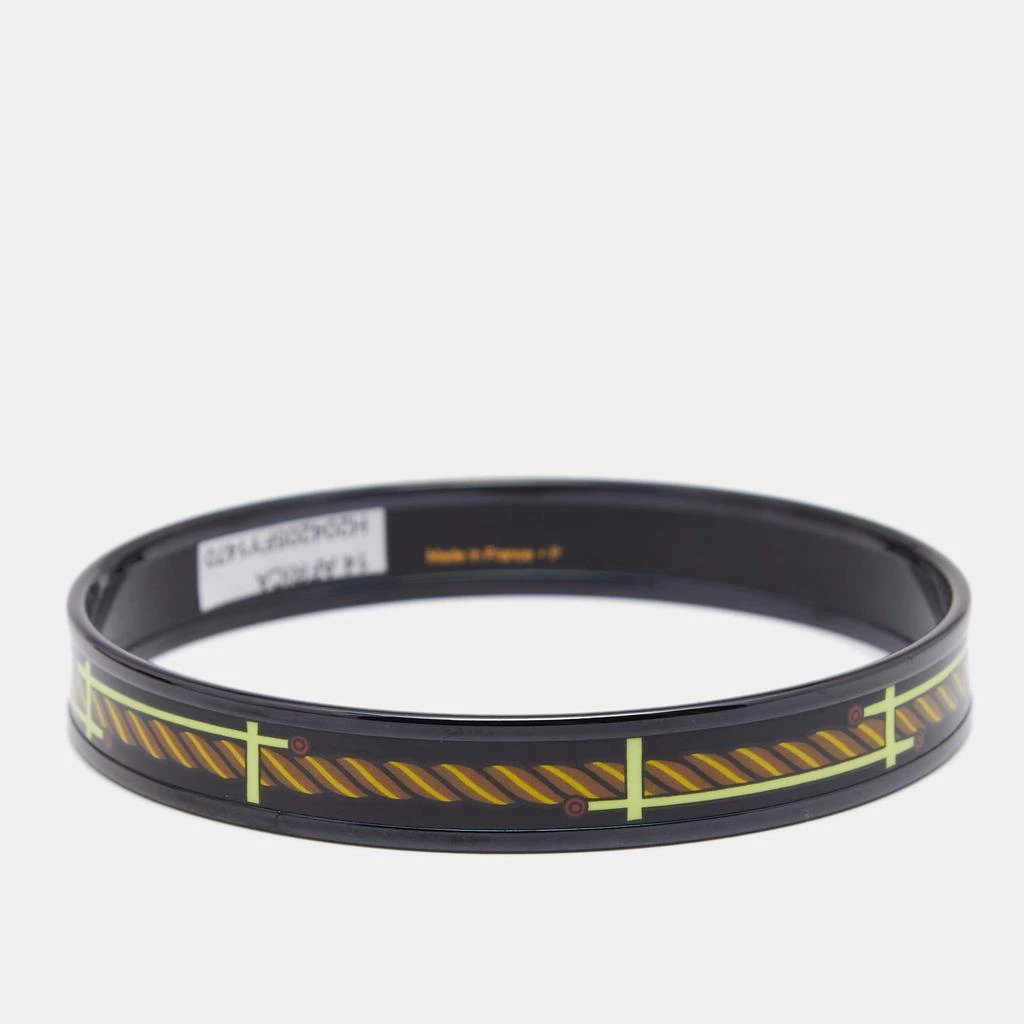 商品[二手商品] Hermes|Hermès 14 Africa Quadrige Narrow Enamel PVD Plated Bangle Bracelet,价格¥3847,第2张图片详细描述