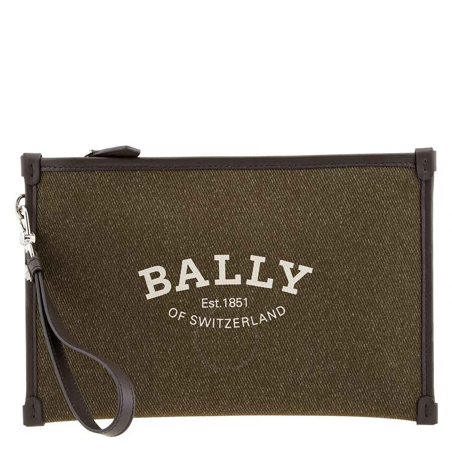 商品Bally|Bally Men's Benery Logo Clutch Bag - Deep Moss,价格¥1541,第1张图片