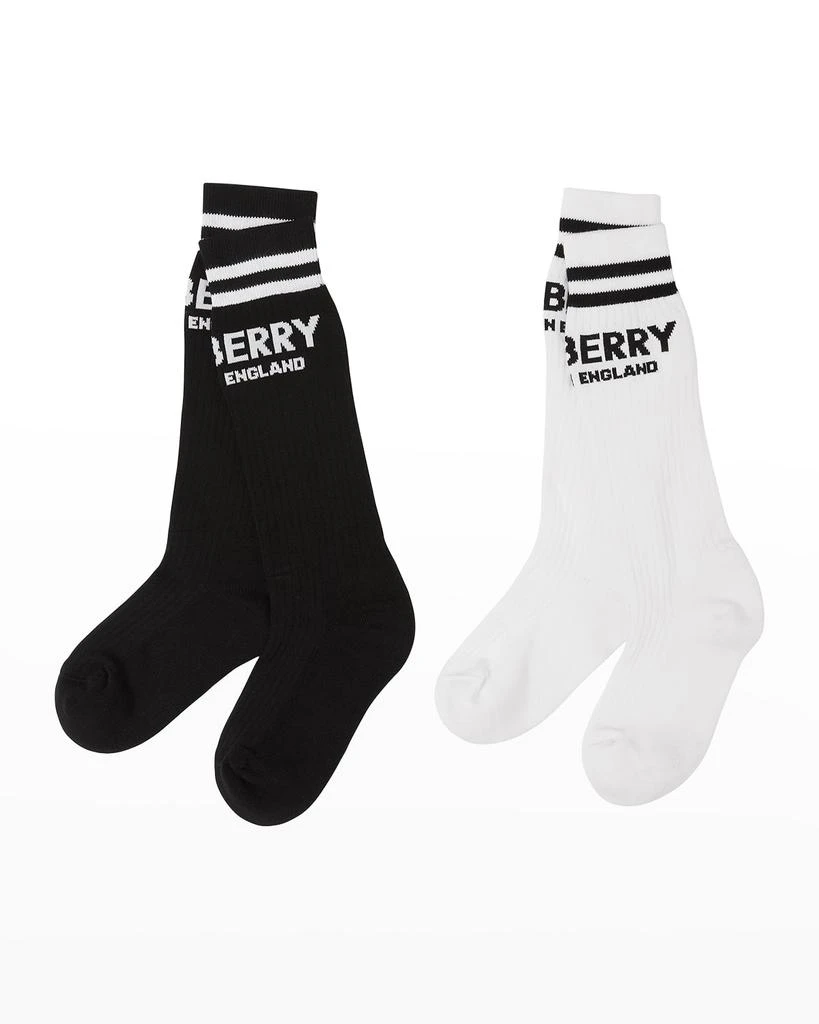商品Burberry|Kid's Logo-Print 2-Pack Sock Set, Size S-L,价格¥412,第1张图片
