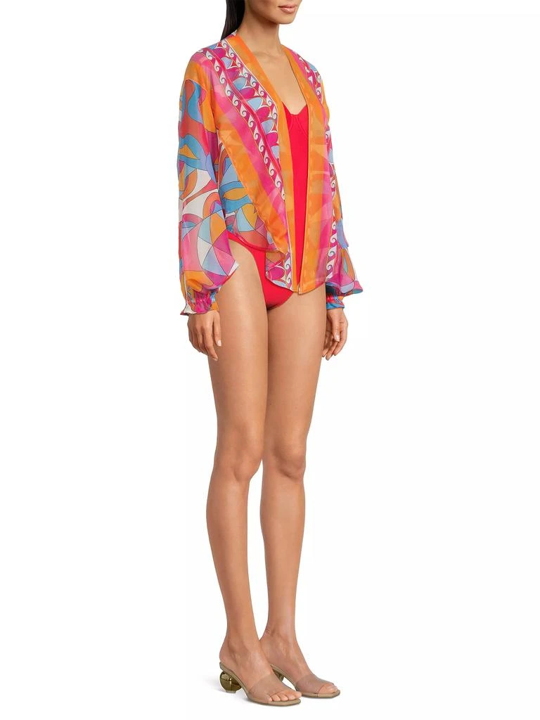 商品Ramy Brook|Izora Printed Chiffon Cover-Up Top,价格¥1687,第2张图片详细描述