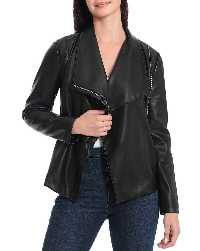 商品Bagatelle|Draped Faux Leather Jacket,价格¥629,第1张图片