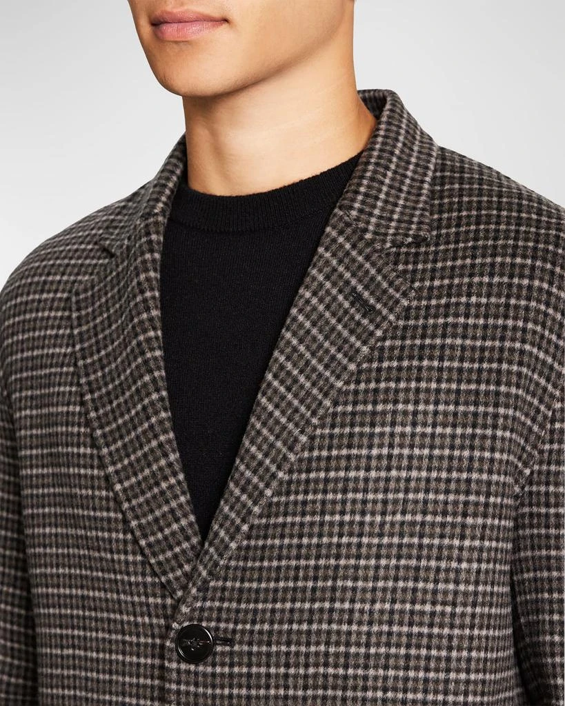 商品Theory|Men's Suffolk Luxe Check Overcoat,价格¥4295,第4张图片详细描述