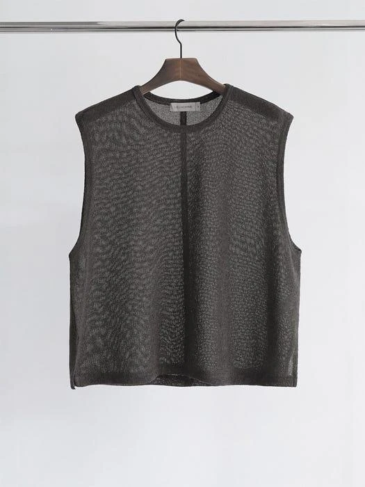 商品LIEU HOMME|MESH KNIT VEST BROWN,价格¥424,第1张图片