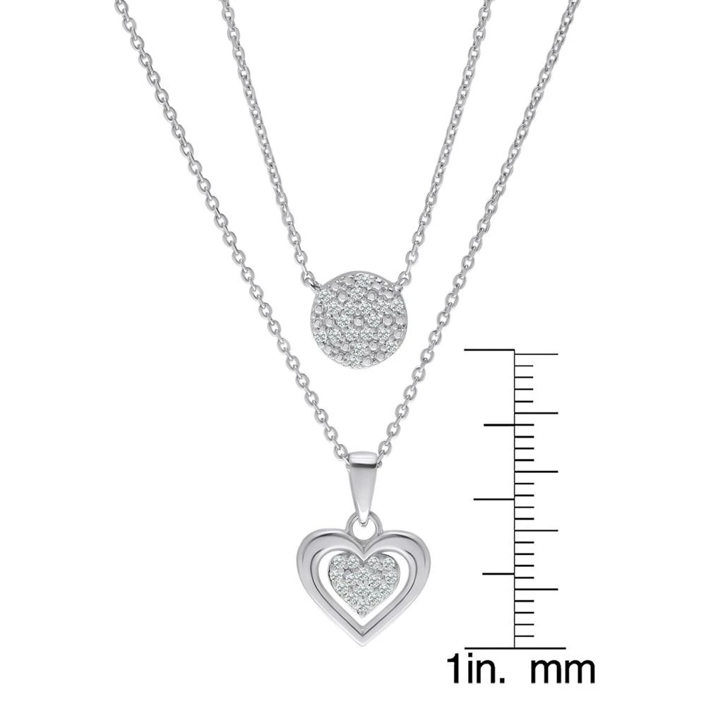 商品Macy's|Diamond Circle & Heart 18" Layered Pendant Necklace (1/4 ct. t.w.) in Sterling Silver,价格¥1883,第3张图片详细描述