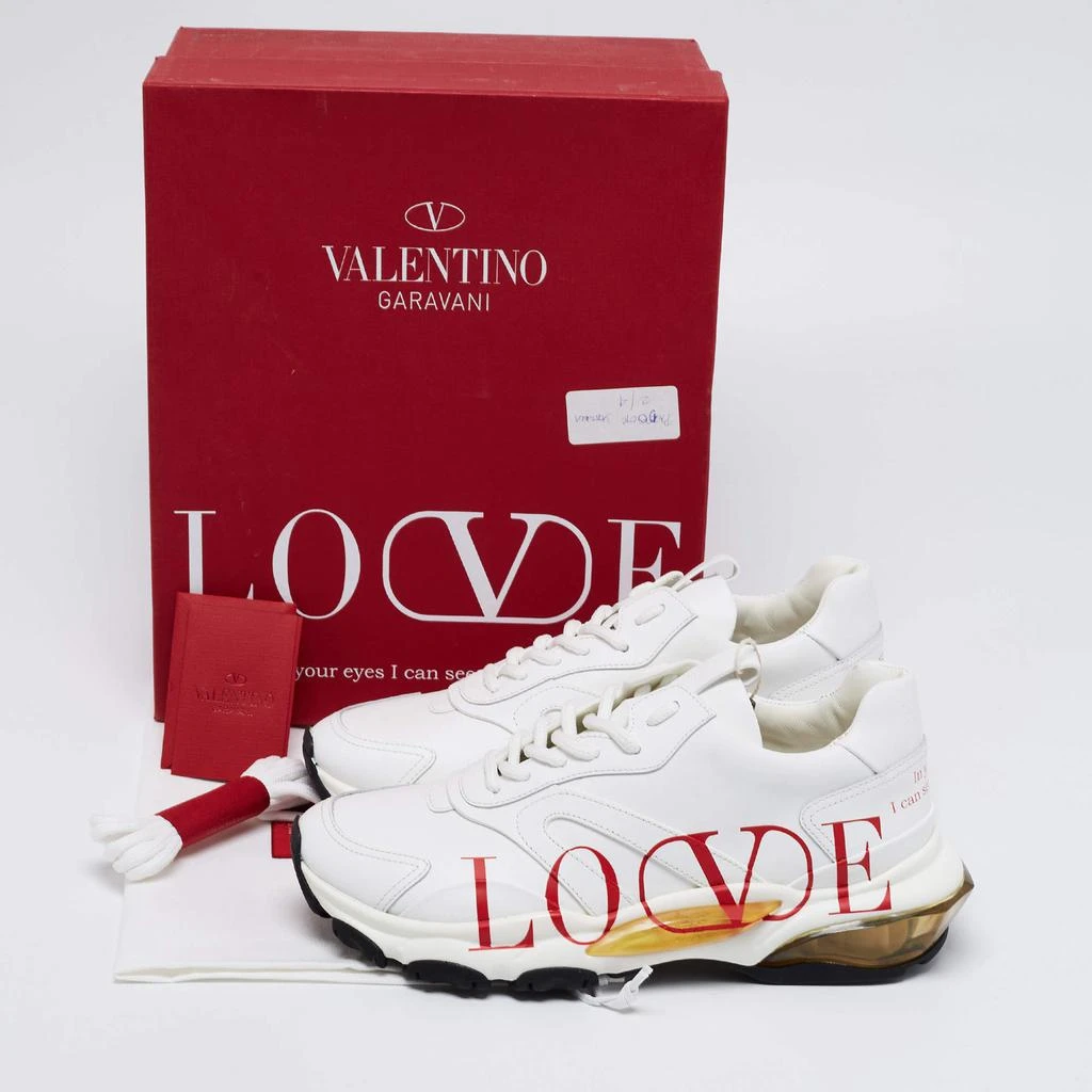 Valentino White Leather Bounce Love Logo Sneakers Size 38.5 商品