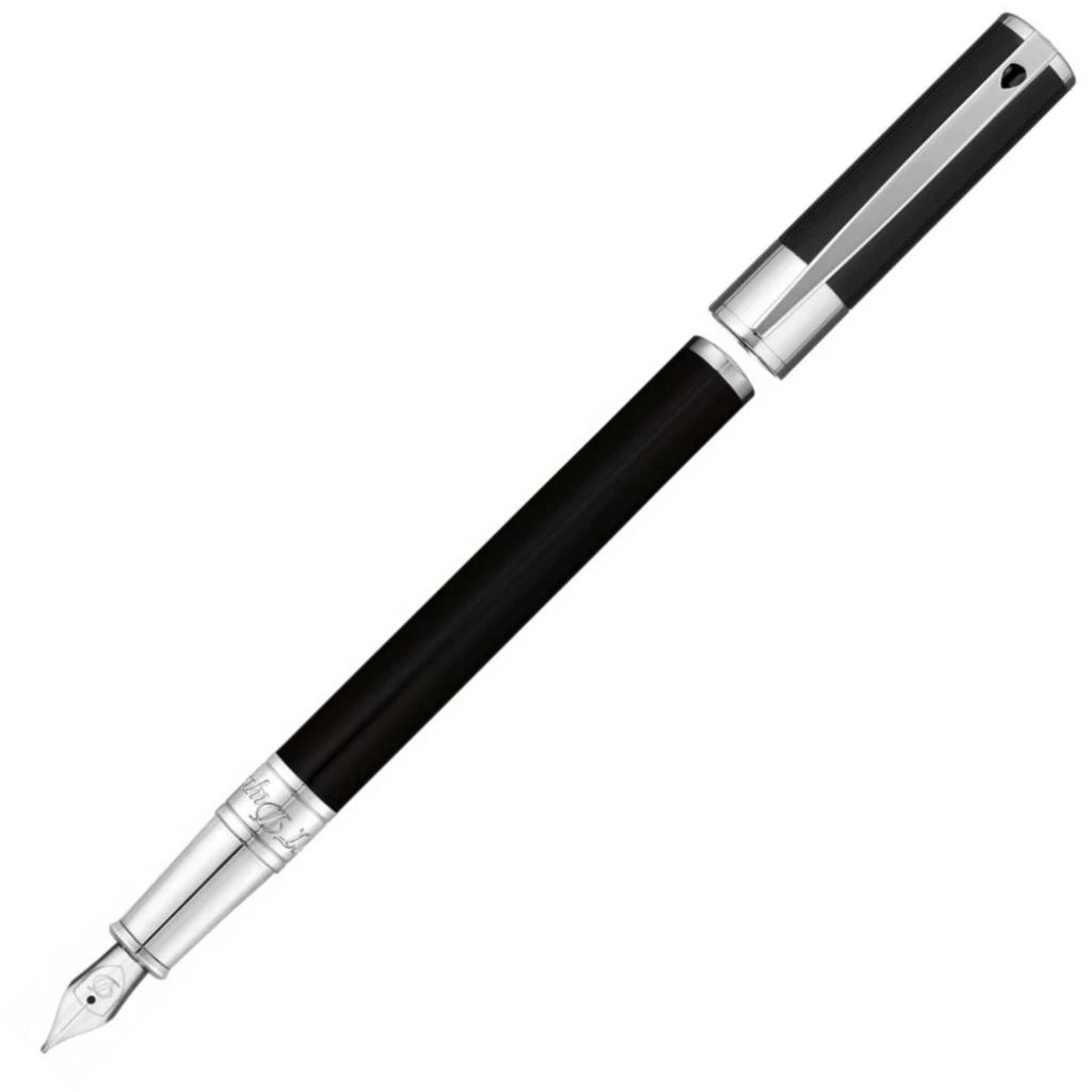 商品S.T. Dupont|S.T. Dupont Fountain Pen - D-Initial Black Lacquer Cylindrical, Medium | DP260203,价格¥1129,第4张图片详细描述