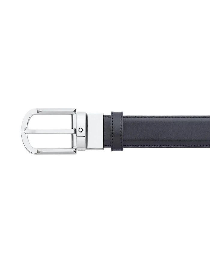 商品MontBlanc|Men's Shiny Palladium-Coated Reversible Leather Belt,价格¥3105,第4张图片详细描述