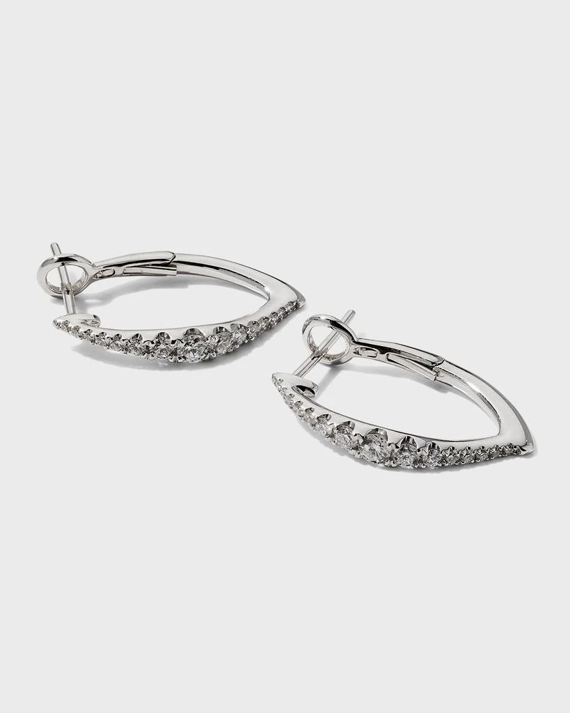商品Frederic Sage|White Gold Graduating Half-Diamond Half-Polished Earrings,价格¥17068,第3张图片详细描述