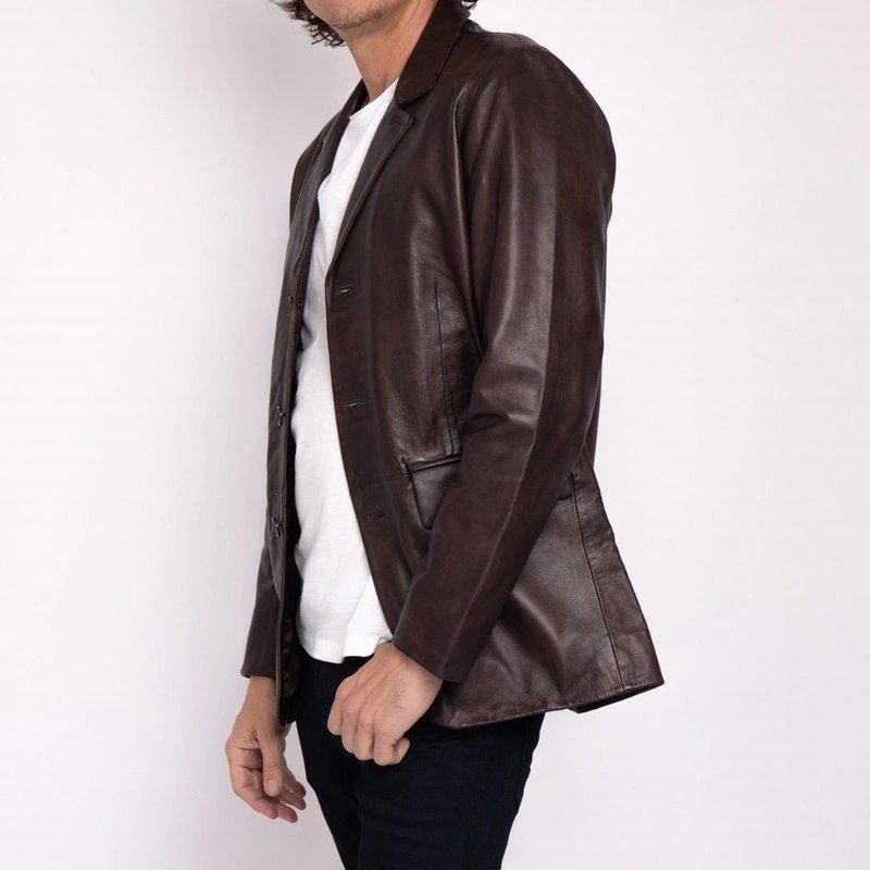 商品Amsterdam Heritage|Crane | Men's Leather Blazer,价格¥2710,第2张图片详细描述