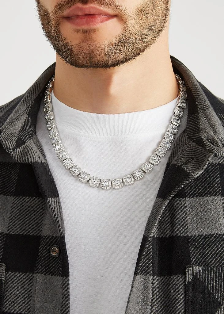 商品CERNUCCI|Clustered Tennis 18kt white gold-plated necklace,价格¥1846,第2张图片详细描述