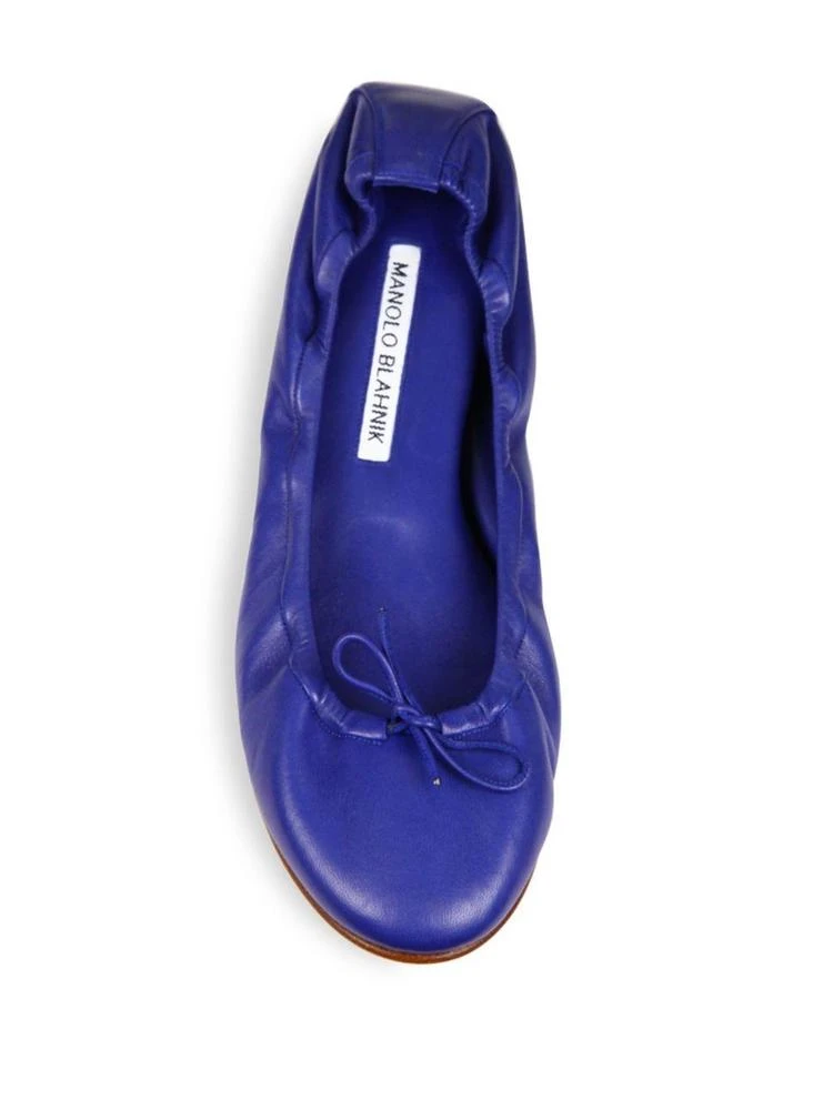 商品Manolo Blahnik|Tobaly Leather Ballet Flats,价格¥1649,第4张图片详细描述