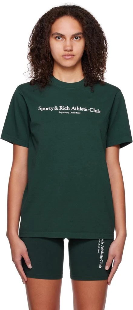 商品Sporty & Rich|Green 'Athletic Club' T-shirt,价格¥256,第1张图片