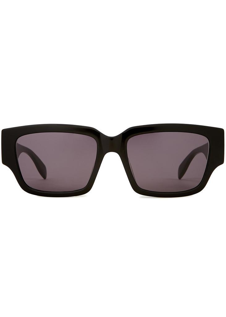 商品Alexander McQueen|Black rectangle-frame sunglasses,价格¥1790,第4张图片详细描述
