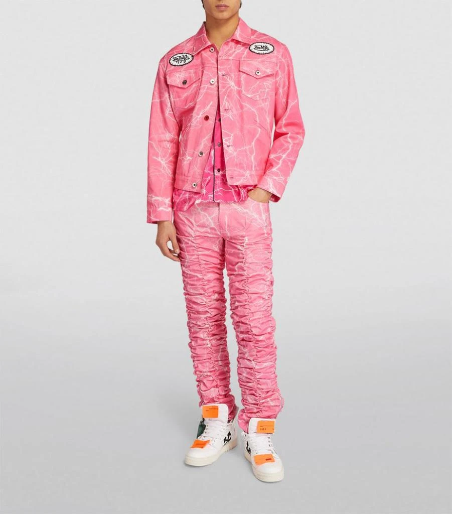商品MJB Marc Jacques Burton|x Von Dutch Denim Marble Lightning Jacket,价格¥4171,第2张图片详细描述