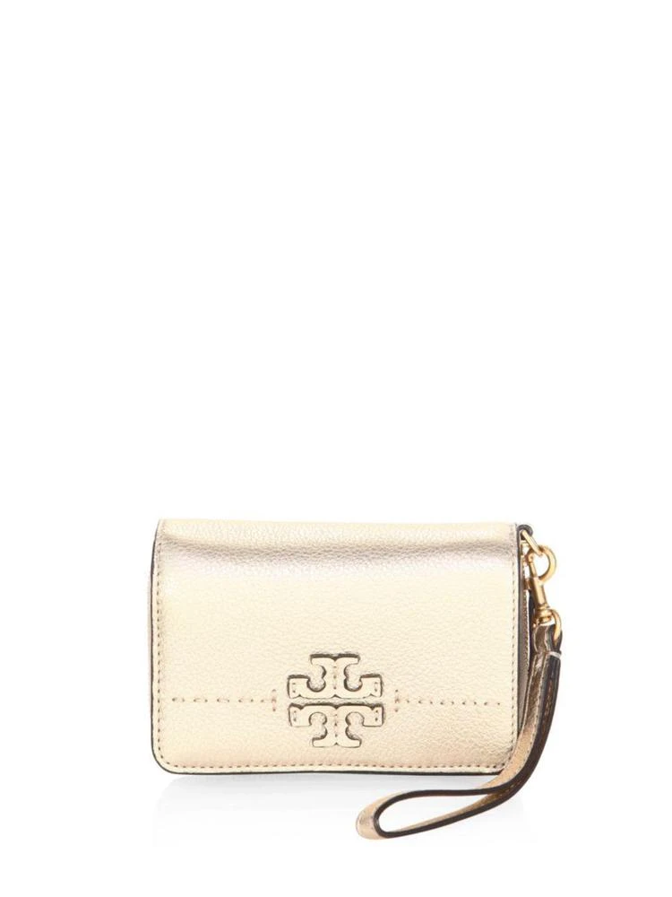 商品Tory Burch|Tory Burch - Mcgraw Metallic Leather Bi-Fold Wallet,价格¥882,第1张图片