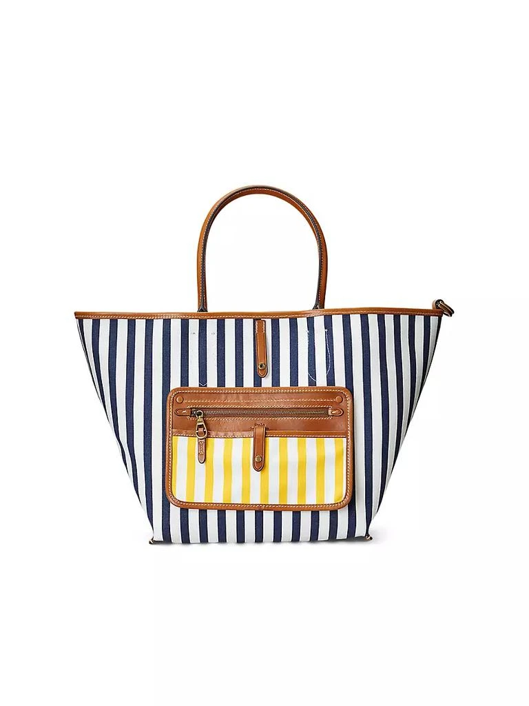 商品Ralph Lauren|Medium Reversible Striped Canvas Tote,价格¥1141,第3张图片详细描述