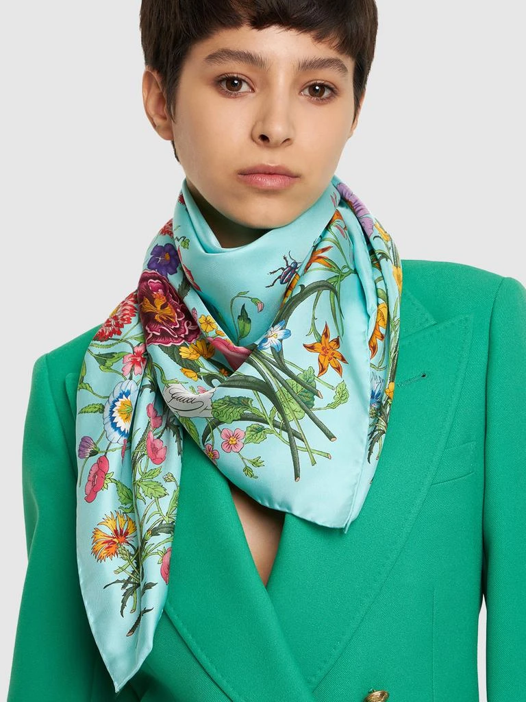 商品Gucci|Flora Printed Silk Scarf,价格¥3757,第1张图片详细描述