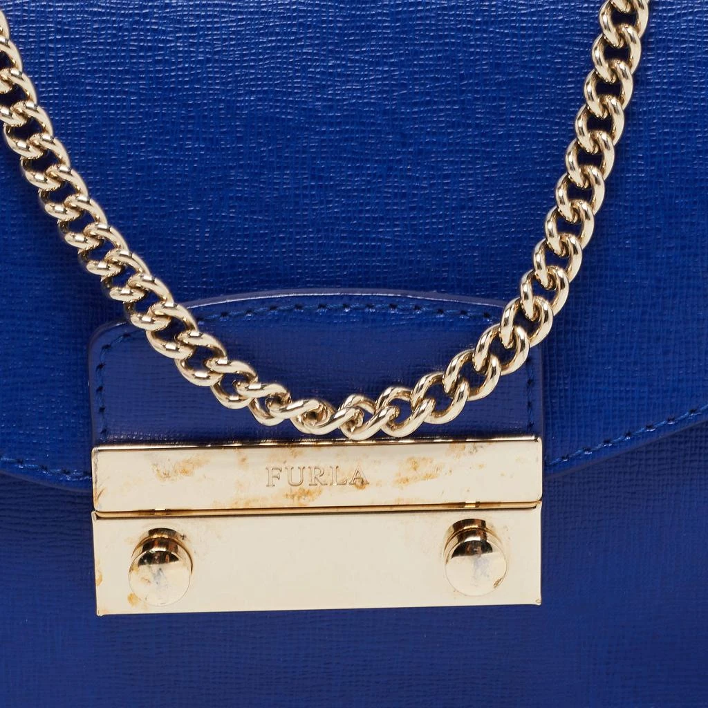 商品[二手商品] Furla|Furla Royal Blue Saffiano Leather Mini Metropolis Chain Shoulder Bag,价格¥1273,第5张图片详细描述