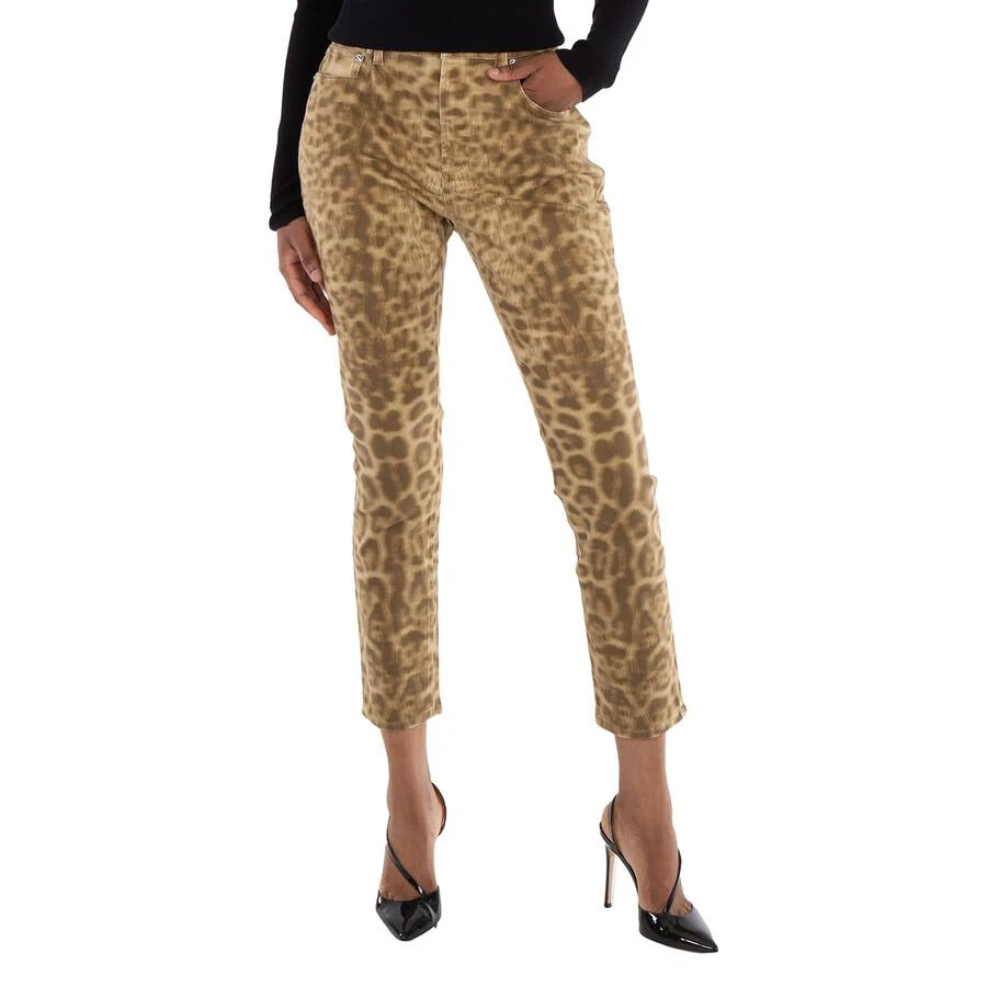 商品Burberry|Burberry Ladies Beige Straight Fit Leopard Print Japanese Denim Jeans, Waist Size 29",价格¥1189,第1张图片