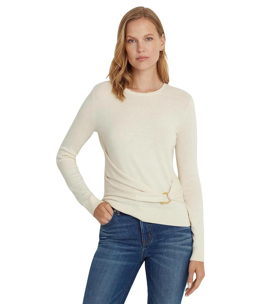 商品Ralph Lauren|Twist-Front Cotton-Blend Sweater,价格¥684,第1张图片