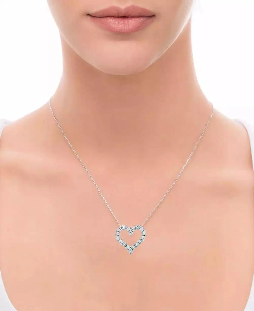 商品TruMiracle|Diamond Heart Pendant Necklace (1/2 ct. t.w.) in 10k White Gold,价格¥12239,第2张图片详细描述