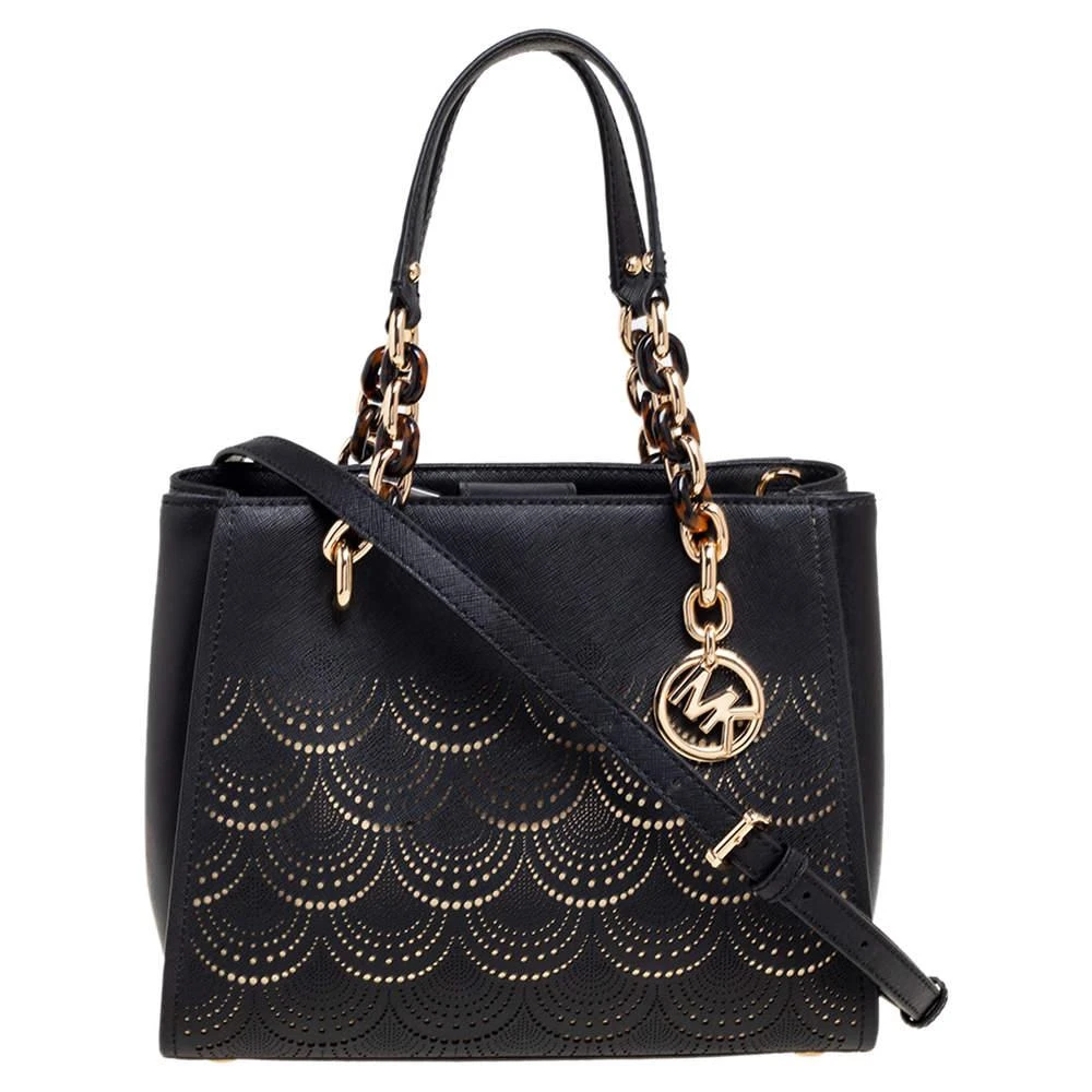 商品[二手商品] Michael Kors|MICHAEL Michael Kors Black Perforated Leather Sofia Tote,价格¥2449,第1张图片