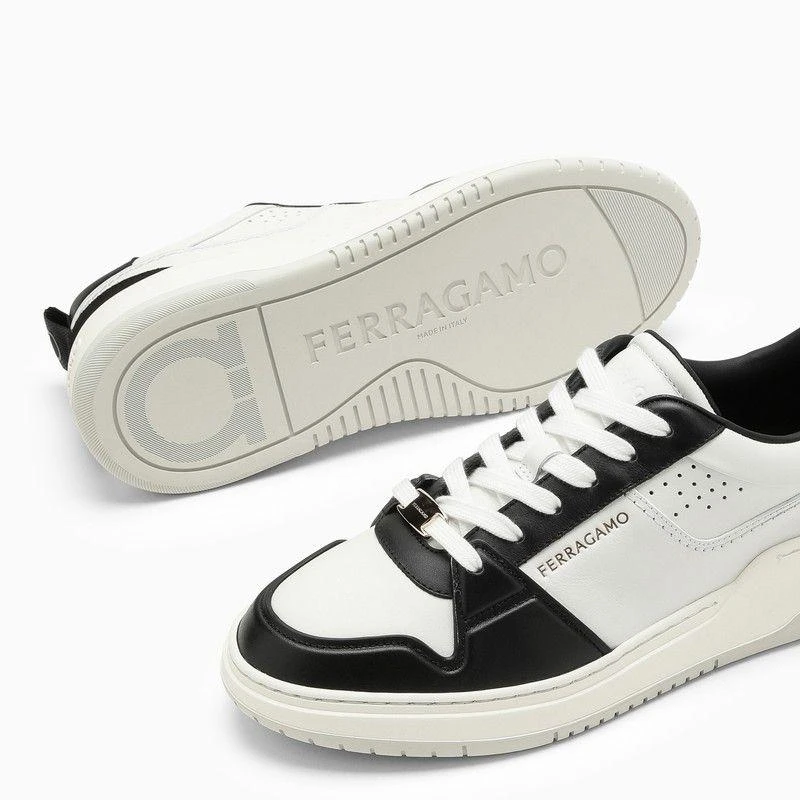 商品Salvatore Ferragamo|LOW BLACK/WHITE LEATHER TRAINER,价格¥2944,第5张图片详细描述