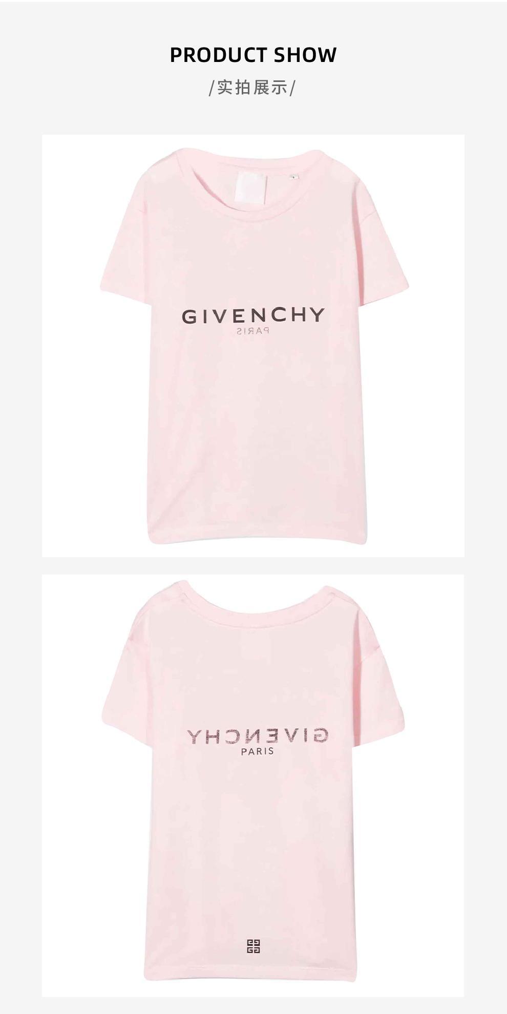 商品Givenchy|大童款 浅粉色棉质logo印花T恤【香港仓极速发货】,价格¥1152,第6张图片详细描述