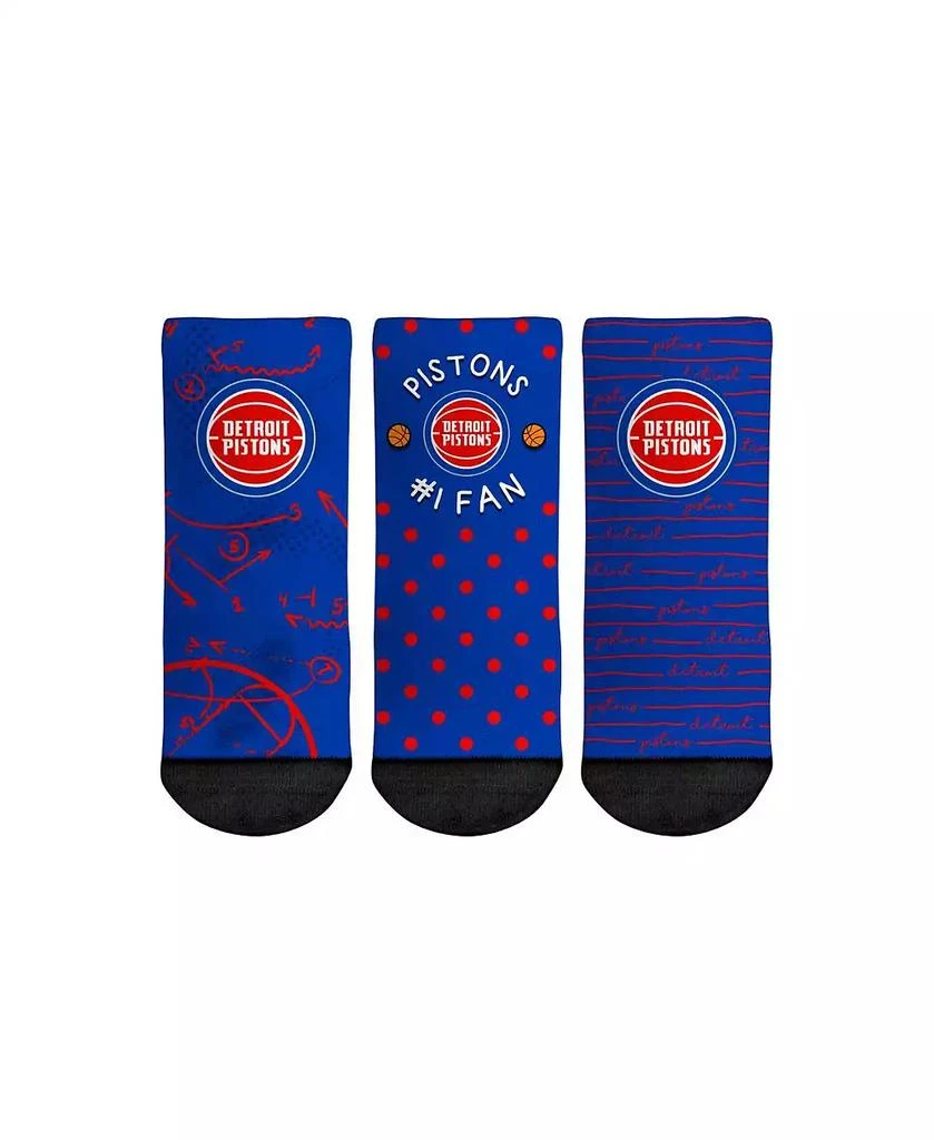 商品Rock 'Em|Toddler Boys and Girls Rock Em Socks Detroit Pistons #1 Fan 3-Pack Crew Socks Set,价格¥150,第1张图片