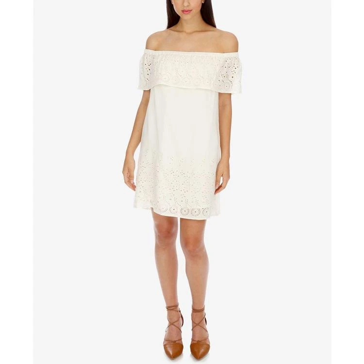 商品Lucky Brand|Off-The-Shoulder Eyelet Shift Dress,价格¥579,第2张图片详细描述