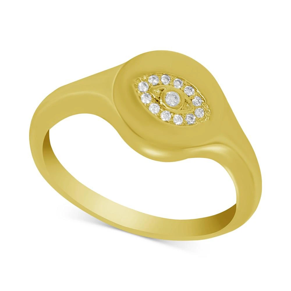 商品Essentials|And Now This Crystal Evil Eye Ring in Gold-Plate,价格¥95,第1张图片