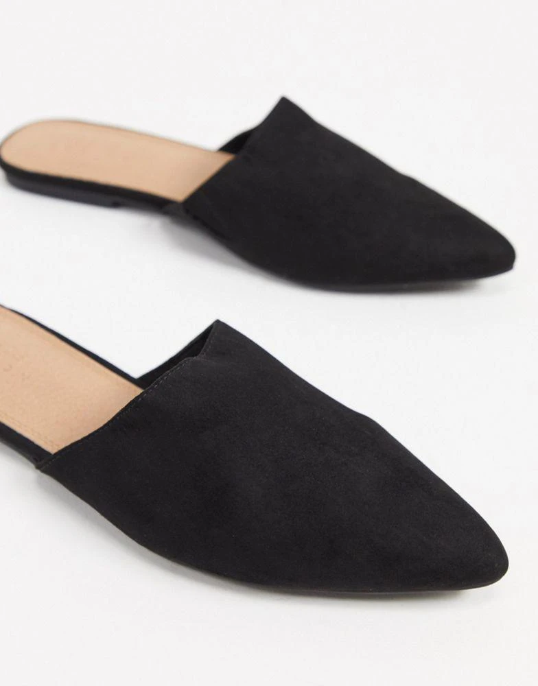 商品ASOS|ASOS DESIGN Lava pointed flat mules in black,价格¥75,第3张图片详细描述